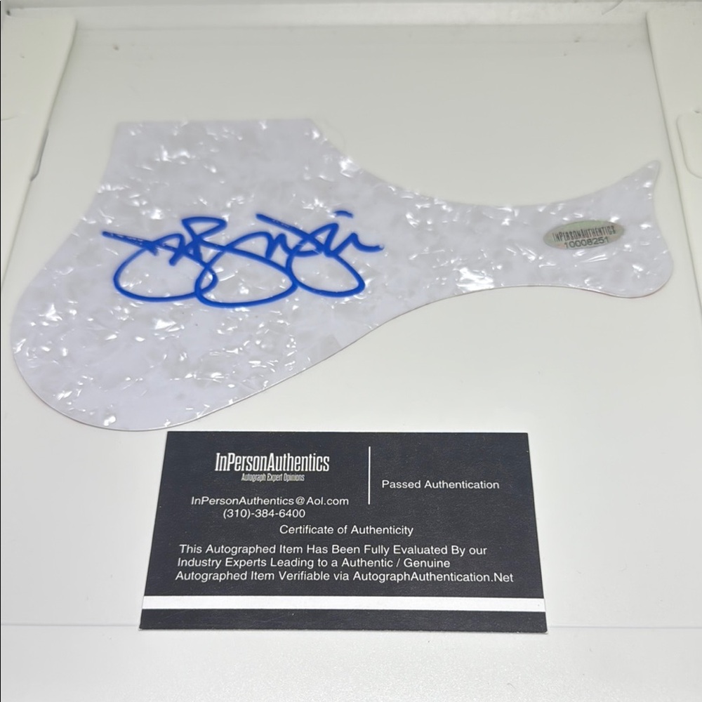 Bon Jovi Autographed White Guitar Pickguard
